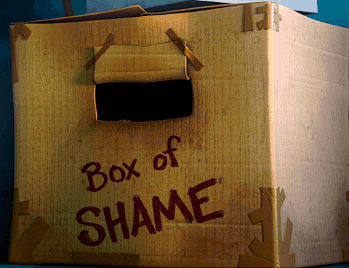 box of shame gif